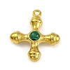 Synthetic Malachite & 304 Stainless Steel Cross Pendants LS-STAS-H221-01G-04-1