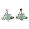 Natural Green Aventurine with Clear Cubic Zirconia Pendants G-G133-02P-25-1