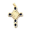 Rack Plating Brass Micro Pave Cubic Zirconia Pendants ZIRC-I059-15G-04-2