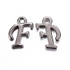 Gunmetal Plated Alloy Letter Pendants LS-PALLOY-J718-01B-F-1