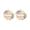 Rack Plating Alloy Enamel Pendants ENAM-N056-369KCG-02-1