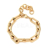 304 Stainless Steel Paperclip Chain Bracelets for Women BJEW-Z128-01G-01-4