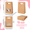 Kraft Paper Gift Bags with Visible Window and Die Cut Hole Handles ABAG-WH0032-124-2