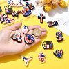 20Pcs 10 Styles Independence Day Silicone Focal Beads SIL-CJ0001-76-4