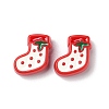 Christmas Decorations Theme Opaque Acrylic Bead with Enamel OACR-Z021-01F-1