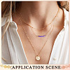 16Pcs 8 Styles Natural Mixed Gemstone Round Beaded Connector Charms PALLOY-TA00131-7