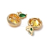 Brass Micro Pave Cubic Zirconia Charms KK-A259-24G-02-2