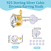 30Pcs Clear Cubic Zirconia Stud Earring Findings EJEW-BBC0002-07C-2