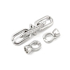 Brass Micro Pave Cubic Zirconia Fold Over Clasps KK-U059-07P-2