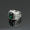 Rectangle 304 Stainless Steel with Cubic Zirconia Finger Rings for Men FS-WG909F6-31-1