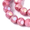Ombre Effect Dyed Electroplate Opaque Glass Beads Strands EGLA-Q130-01A-16-4
