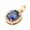 Brass & Cubic Zirconia & Glass Pendants KK-G542-01G-2