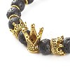 Electroplated Natural Lava Rock & Synthetic Howlite Beads Stretch Bracelets Set for Girl Women BJEW-JB06924-7