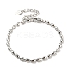 Non-Tarnish 201 Stainless Steel Rugby Beaded Chain Bracelets LS-BJEW-G696-01B-P-1