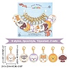 Alloy Enamel Flat Round with Dog Pattern Pendant Locking Stitch Markers HJEW-AB00002-2