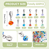 100Pcs 10 Colors Electroplate Transparent Glass Faceted Pumpkin European Dangle Charms PALLOY-TAC0232-4