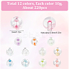 12 Colors Glow in the Dark Luminous Transparent 6/0 Glass Round Seed Beads GLAA-SC0002-06A-2