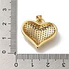 Heart Rack Plating Brass Micro Pave Clear Cubic Zirconia Pendant KK-U019-18G-01-3