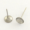 304 Stainless Steel Post Stud Earring Findings STAS-R063-50-1