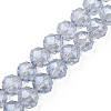 Electroplate Transparent Glass Bead Strands EGLA-N002-34B-F03-1