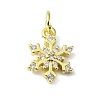 Brass Micro Pave Clear Cubic Zirconia Charms KK-H475-55G-02-1