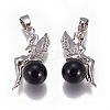 Natural Obsidian Pendants G-L512-E10-2