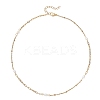 Natural Pearl Rice & 304 Stainless Steel Satellite Chain Paperclip Chain Necklaces for Women NJEW-JN05823-02-4