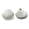 304 Stainless Steel Shell Shape Stud Earrings for Women EJEW-U027-04P-1