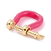 Brass Enamel D-Ring Anchor Shackle Clasps KK-P201-01G-E-2