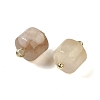 Natural Cherry Blossom Agate Column Charms with Rack Plating Brass Loops G-G110-04A-01-3