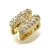 Brass Micro Pave Cubic Zirconia Letter Multi-Strand Links KK-D295-32G-08-2