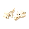 Brass Micro Pave Clear Cubic Zirconia Pendants LS-X-ZIRC-P099-06G-2