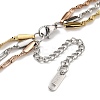 304 Stainless Steel Multi Layered Singapore Chain Necklaces NJEW-H043-10MC-3