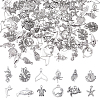 120Pcs 12 Styles Tibetan Style Alloy Pendants FIND-UN0007-27-1