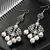 Natural Howlite Beaded Drop Earrings EJEW-JE05385-01-3