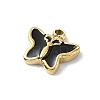 304 Stainless Steel Black Enamel Charms STAS-L022-439G-01-2