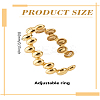 Ion Plating(IP) 304 Stainless Steel Oval Wrap Open Cuff Ring for Women RJEW-LP0002-40-2