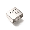 Letter Style 304 Stainless Steel Square Slide Charms STAS-L132-24P-2