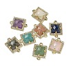 Natural Mixed Gemstone Faceted Square Links G-I375-03G-1