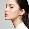 2 Pairs 2 Colors 304 Stainless Steel Mesh Chains Hoop Earrings EJEW-BBC0001-73B-6