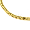 Brass Round Snake Chains Bracelets for Women BJEW-D041-02G-2
