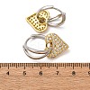 Brass Micro Pave Clear Cubic Zirconia Hoop Earrings EJEW-D322-08PG-01-5