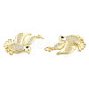 Brass Micro Pave Clear Cubic Zirconia Pendants ZIRC-N039-243-3