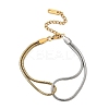 304 Stainless Steel Snake Chain Bracelets for Women BJEW-V012-04GP-2