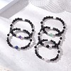 Natural & Synthetic Mixed Gemstone Beaded Stretch Bracelets for Men Women BJEW-JB12601-2