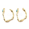 Brass Synthetic Turquoise Toggle Clasps KK-B129-19G-1