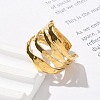 304 Stainless Steel Multilayer Open Cuff Rings for Women RJEW-Z077-01G-05-3