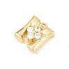 Brass Micro Pave Clear Cubic Zirconia Charms KK-Z151-18G-M-2