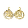 Real 18K Gold Plated Brass Micro Pave Clear Cubic Zirconia Pendants KK-E068-VB409-11-1