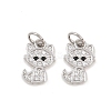 Brass Micro Pave Clear Cubic Zirconia Charms ZIRC-C020-38P-1